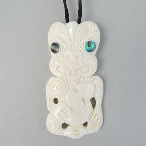 Maori Bone Tiki Necklace with Patu - ShopNZ