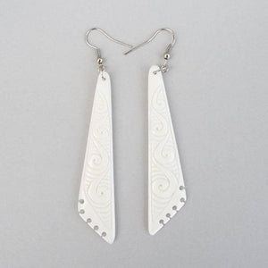 Maori Long Bone Drop Earrings - ShopNZ