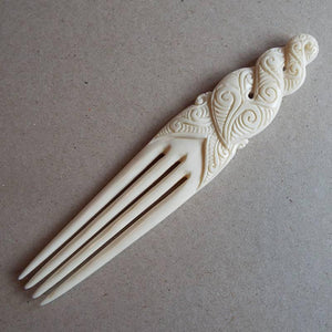 Maori Bone Pikorua Twist Heru Comb - ShopNZ