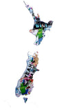 NZ Graffiti Art Map of New Zealand - ShopNZ
