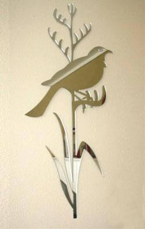 Tui on Tall Flax Acrylic Mirror / Panel - ShopNZ