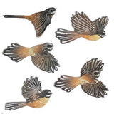 Set of 5 Coloured Flying Fantails Wall Art - ShopNZ