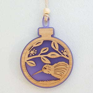 Purple Kiwi Bird Christmas Ornament - ShopNZ
