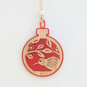 Red NZ Kiwi Bird Christmas Ornament - ShopNZ