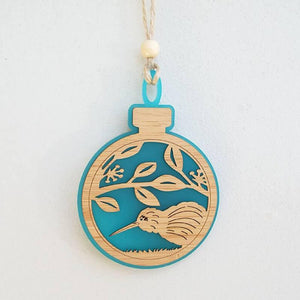 Teal Kiwi Christmas Ornament - ShopNZ