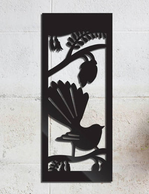 NZ Fantail on Kowhai Aluminium Panel - ShopNZ