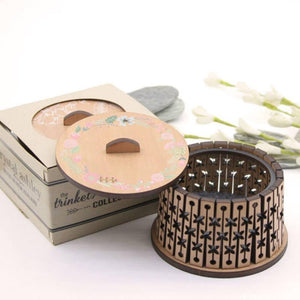 Small Round NZ Flowers Jewellery Box - ShopNZ