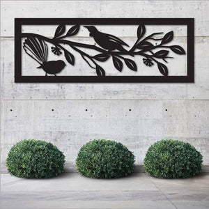 Large Tui and Fantail on Pohutukawa Wall Panel - ShopNZ