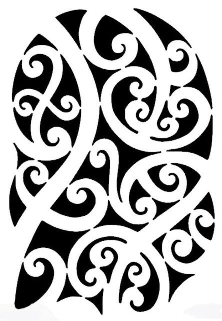 Large Maori Shoulder Tattoo Stencil - ShopNZ