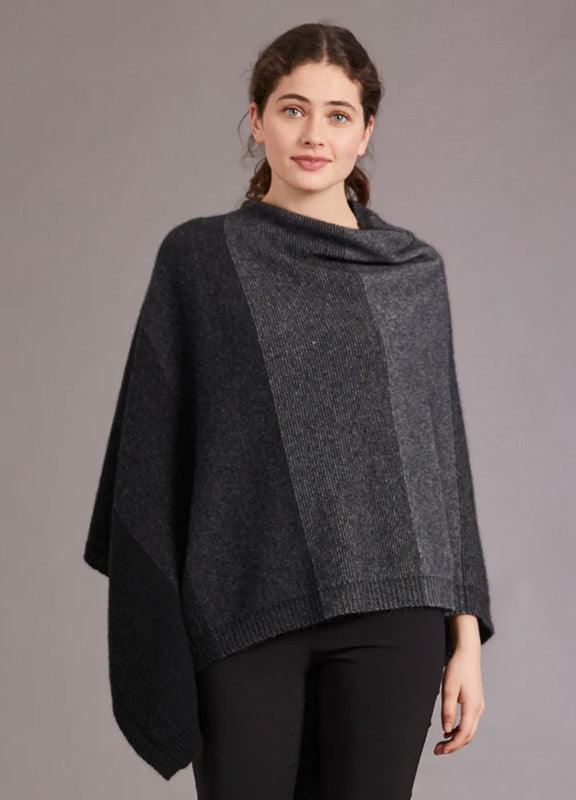 Cosy Colourful Merino Possum Silk Ombre Poncho - ShopNZ