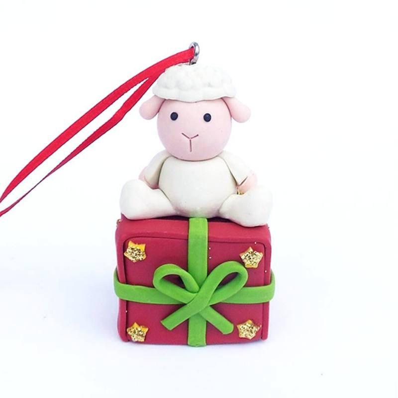 Clay Lamb on Wrapped Box Christmas Ornament - ShopNZ