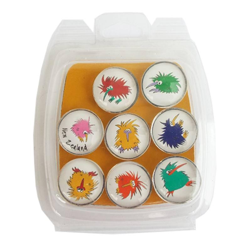 Pack of 8 Colourful Kiwi Fridge Magnets - ShopNZ