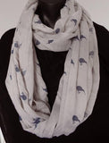 Grey Scarf with Denim Blue Kiwi Print - ShopNZ