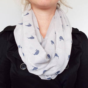 White and Blue NZ Kiwi Infinity Scarf - ShopNZ