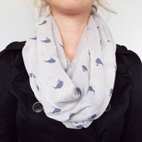 White and Blue NZ Kiwi Infinity Scarf - ShopNZ