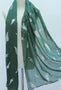 Lovely Green Scarf with Sparkly Silver Ferns