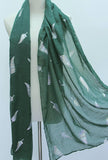 Lovely Green Scarf with Sparkly Silver Ferns - ShopNZ