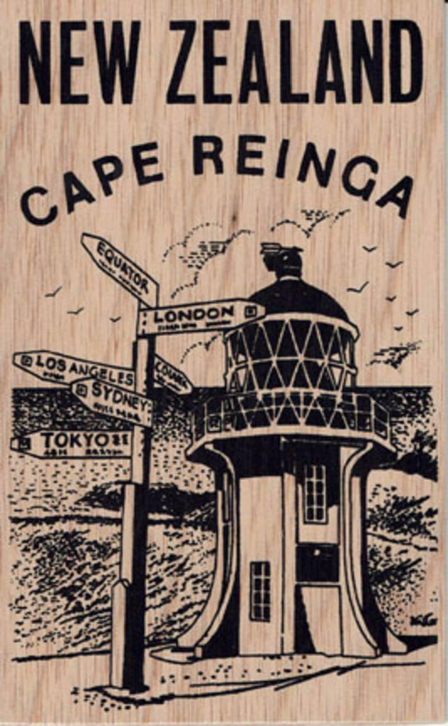 NZ Cape Reinga Wooden Postcard - ShopNZ