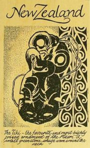 NZ Maori Tiki Wooden Postcard - ShopNZ