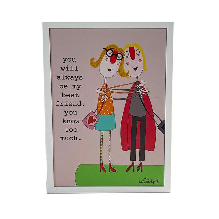 Friends Know Too Much NZ Wall Art Block - ShopNZ