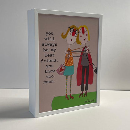 Friends Know Too Much NZ Wall Art Block - ShopNZ