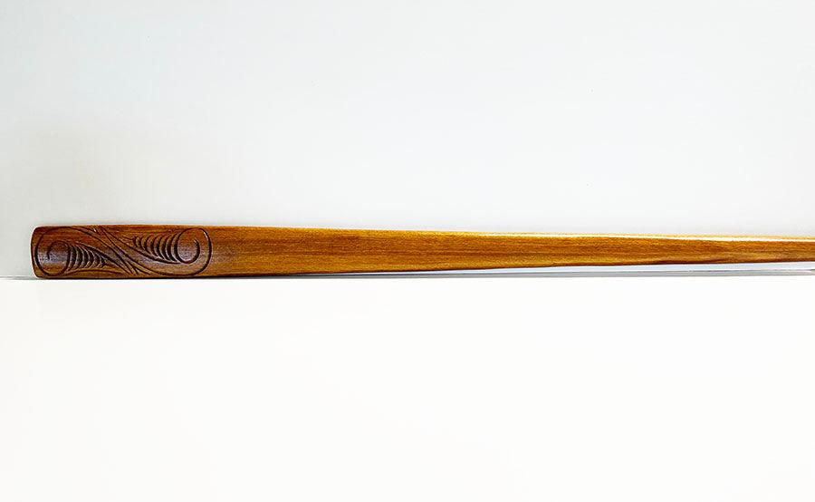 Full Size Taiaha with Greenstone Tongue (Stand Optional) - ShopNZ