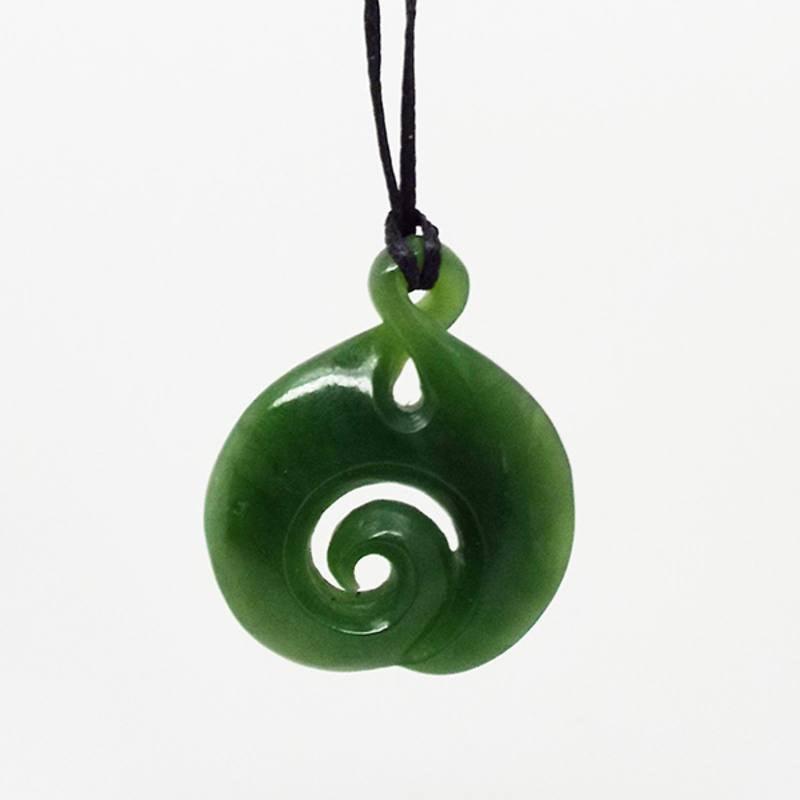 Genuine NZ Greenstone Maori Twist with Inner Koru Necklace - ShopNZ