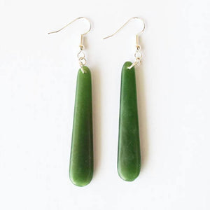 5cm Genuine NZ Greenstone Drop Earrings - ShopNZ