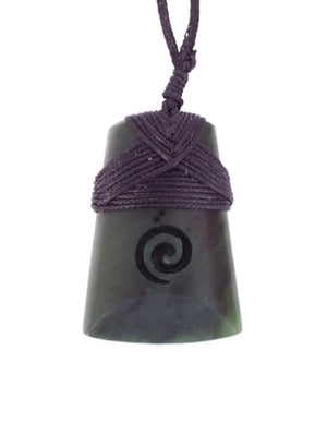 Genuine NZ Greenstone Toki with Koru Necklace - ShopNZ