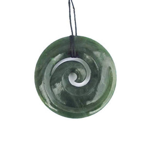 Large NZ Greenstone Koru Necklace - ShopNZ