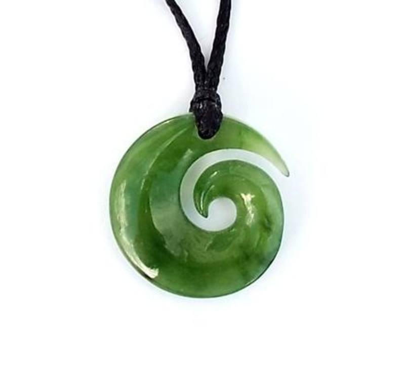 Small NZ Maori Greenstone Koru Necklace - ShopNZ