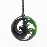 Large Genuine NZ Greenstone Triple Koru Necklace - ShopNZ