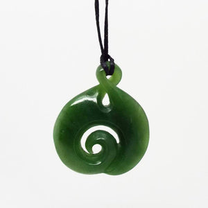 NZ Greenstone Twist with Inner Koru Necklace - ShopNZ