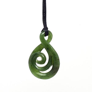 Genuine NZ Greenstone Twist Necklace with Koru - ShopNZ