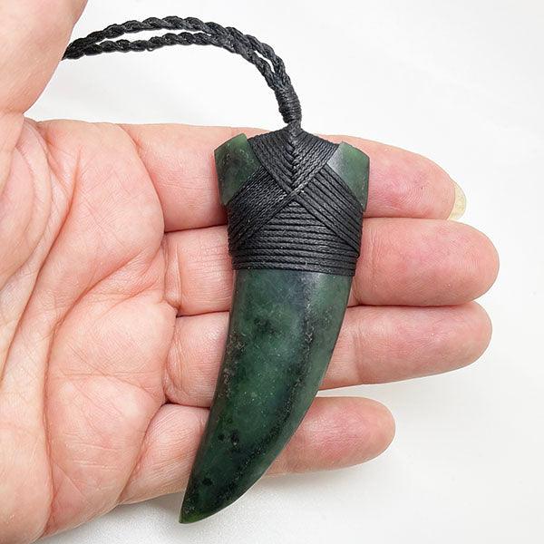 NZ Greenstone Bound Whale Tooth Necklace