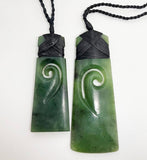 Genuine NZ Greenstone Toki with Inner Koru Necklace - ShopNZ