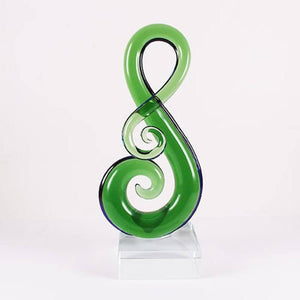 Pretty Green Glass Maori Double Koru Ornament - ShopNZ