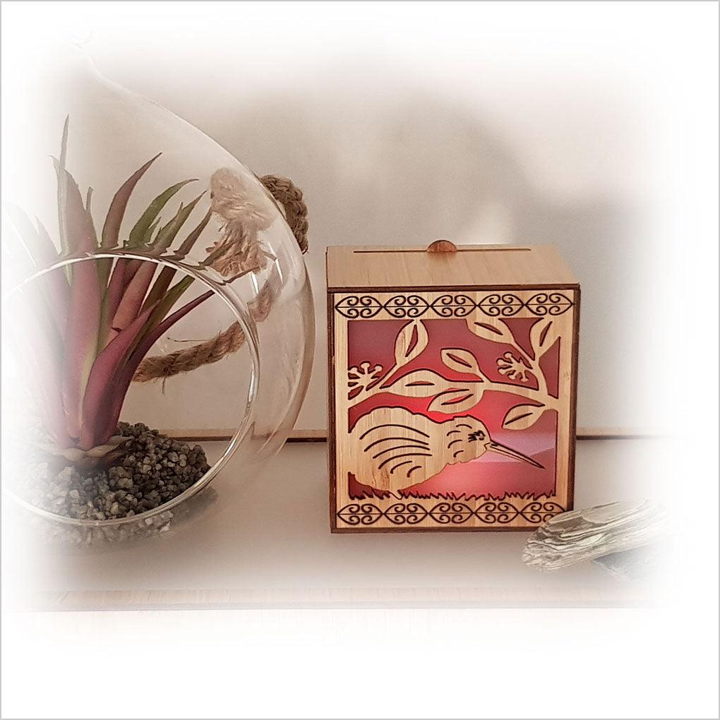 Kiwi and Pohutukawa LED Tealight Lantern - ShopNZ