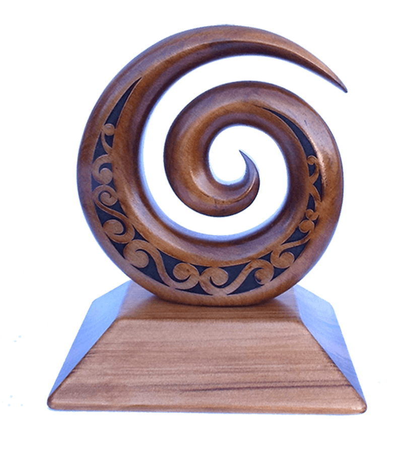 Large Single Koru Wooden Trophy - ShopNZ