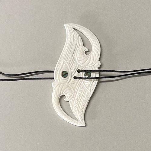 Maori Bone Manaia Porotiti Wind Instrument Necklace - ShopNZ