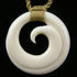 Maori Bone Single Koru Necklace with String Cord - ShopNZ
