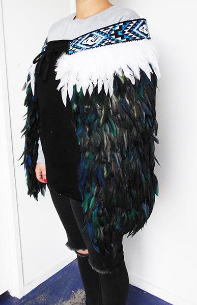 Maori Paua Blue Korowai Cape - ShopNZ