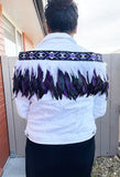 Maori Purple and White Short Korowai - ShopNZ