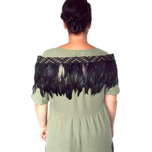 Short Black Maori Korowai With Gold Trim - ShopNZ