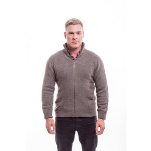 NZ Possum Merino Mens Wool Rib Front Jacket - ShopNZ