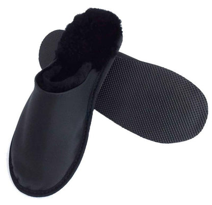 New Zealand Leather Slipper Scuffs with Sheepskin Lining - ShopNZ