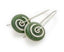 Stone Arrow Greenstone Silver Spiral Drop Earrings