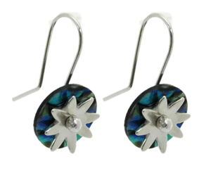 Stone Arrow Daisy Disc Paua Earrings - ShopNZ