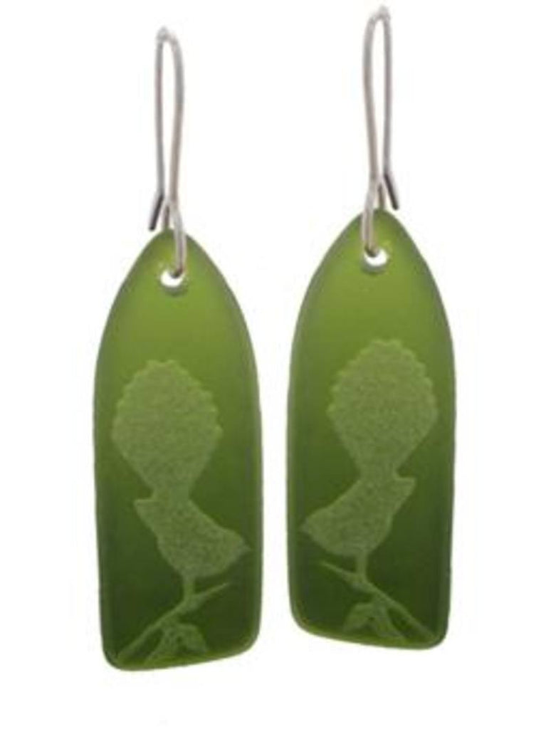 Stone Arrow Recycled Glass Fantail Earrings - ShopNZ