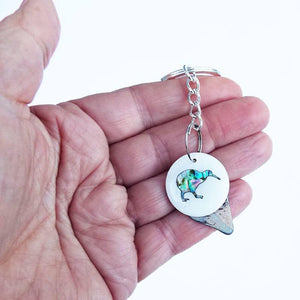 Paua and MOP Kiwi Keychain - ShopNZ